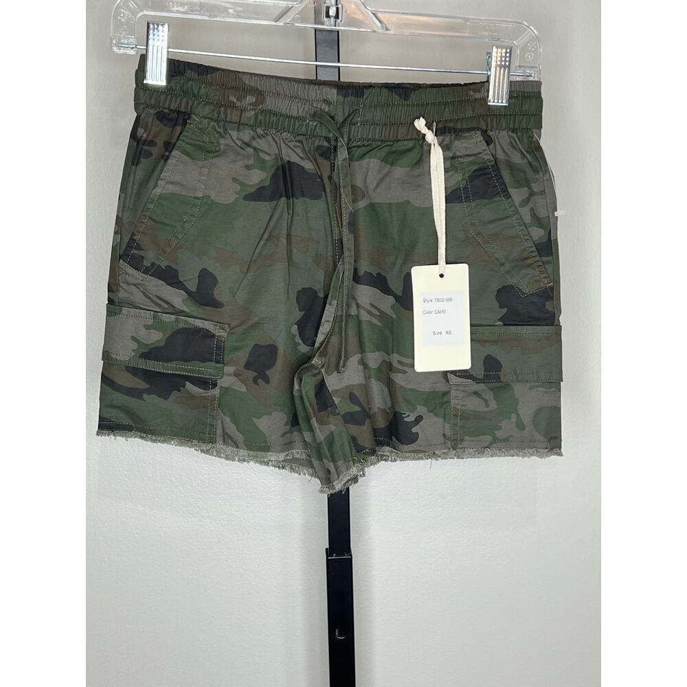 LTJ Letter to Juliet Camo Cargo Shorts XS NWT Drawstring Waist